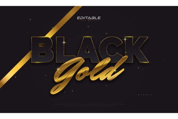 Download Luxurious Black and Gold Text Effect - Black Collection