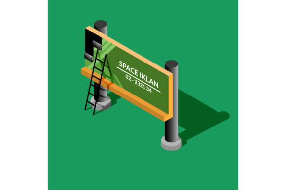 Download Vector Isometric - Billboard Reklame Adv - Vector Collection