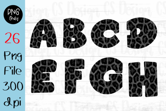 Download A-Z Alphabet  Black Leopard Sublimation - Black Collection