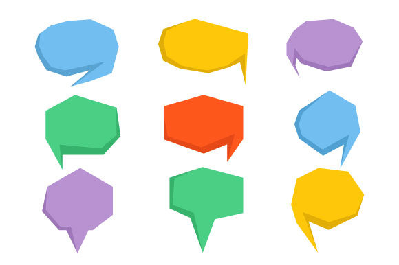 Download Colorful Comic Speech Bubble Vector Set - Vector Collection