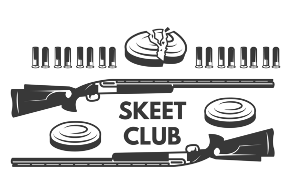Download Skeet Club Emblem. Black Clay Shooting L - Black Collection