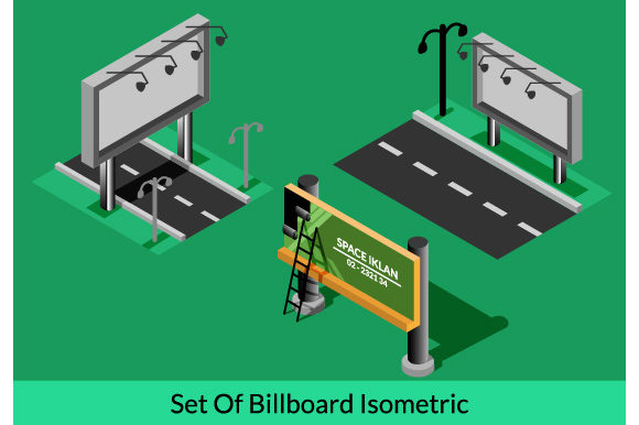 Download Vector Isometric - Billboard Reklame Adv - Vector Collection