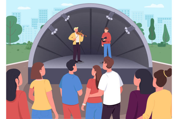Download Live Music Concert Flat Illustration - Concert Collection