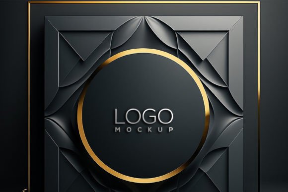 Download Logo Mockup | Black Wall Interior Mockup - Black Collection