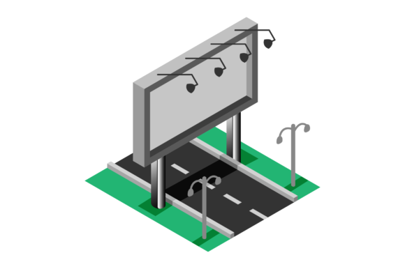 Download Vector Isometric - Billboard Reklame Adv - Vector Collection