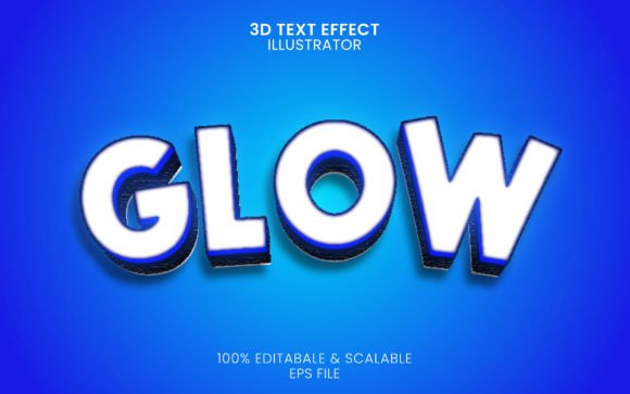 Download 3d Glow Text Style Effect Vector - Vector Collection