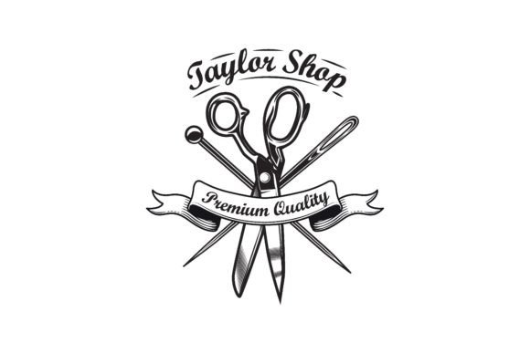 Download Black Sewing Tools Emblem Template for H - Black Collection
