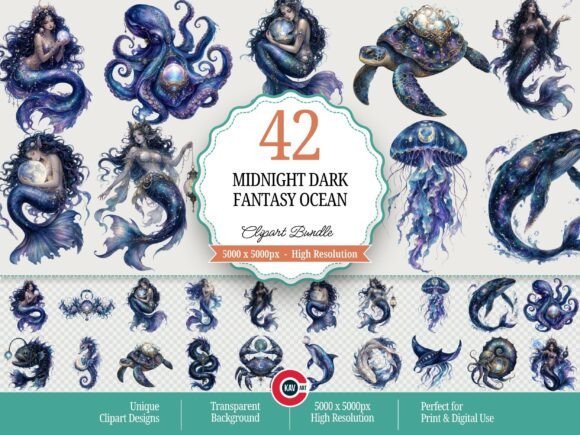 Download Midnight Magic Dark Fantasy Ocean PNGs - Magic Collection